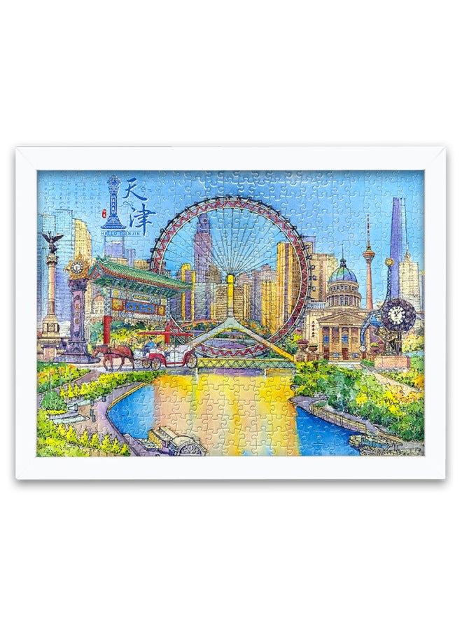 Tianjin Beijing Forbidden City Chongqing Hongya Cave Nanjing Qinhuai River Nanchang Tengwang Pavilion 500 Pieces Puzzle Cultural And Creative Gifts-Color:Nanchang Tengwangge 500-piece Puzzle (exclud - Image 4